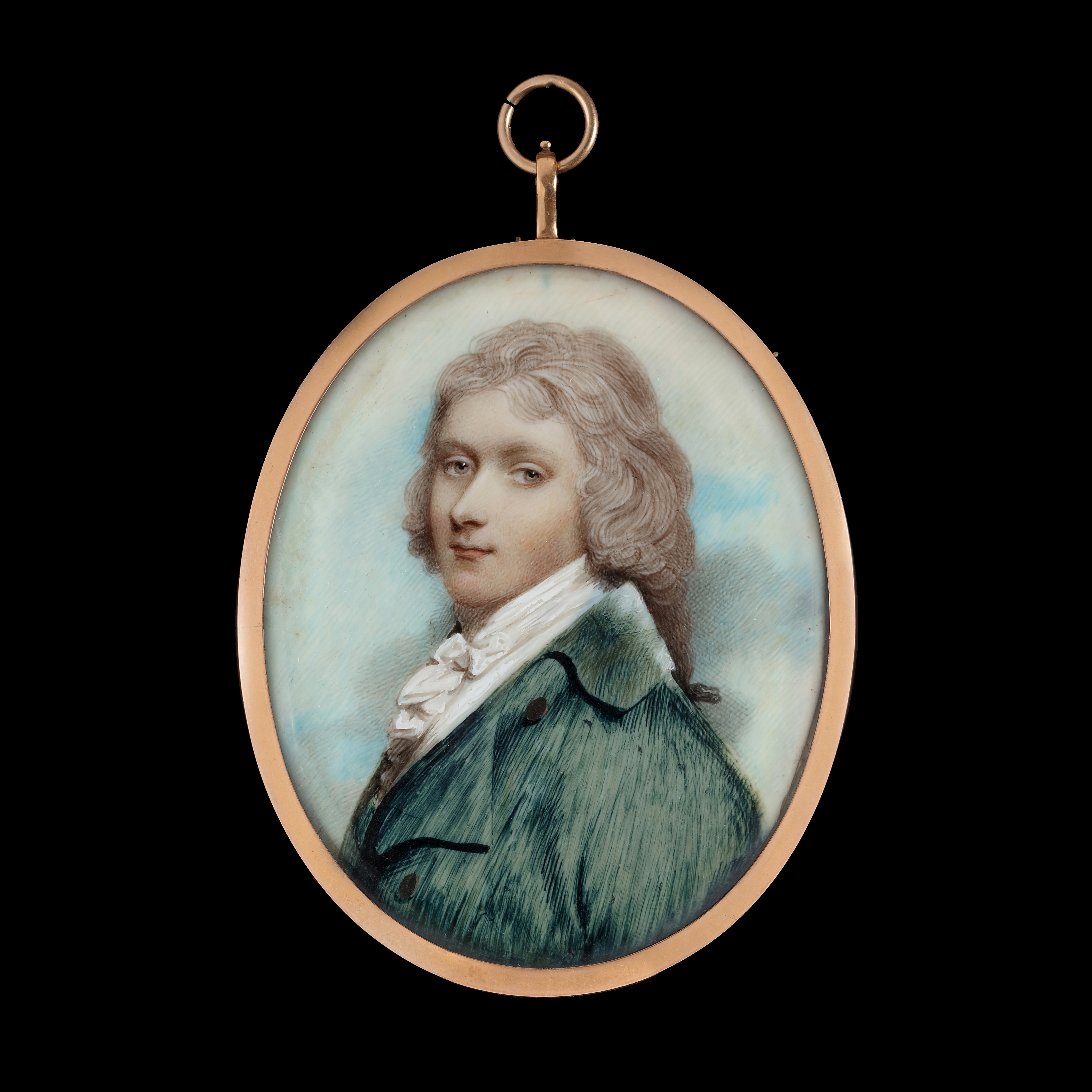 Portrait miniature of Thomas Henry Liddell (later 1st Baron Ravensworth) (1775-1855), wearing a green coat, white waistcoat and tied cravat, his hair powdered and worn 'en queue'